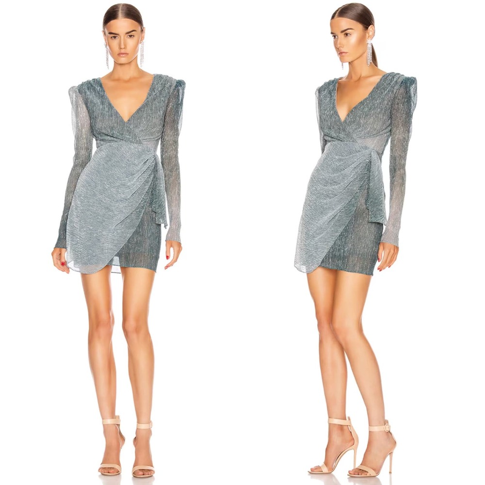 PatBO Lurex Mini Dress Metallic‎ Ombre Blue